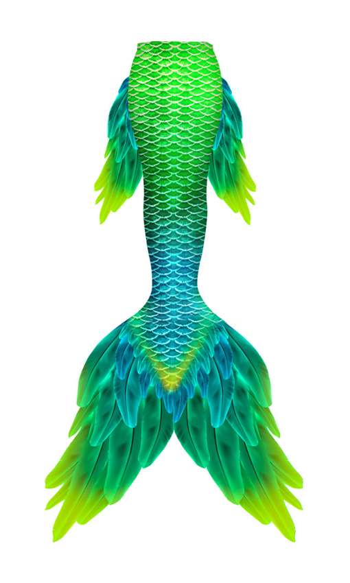 Green Macaw Mermaid Tail