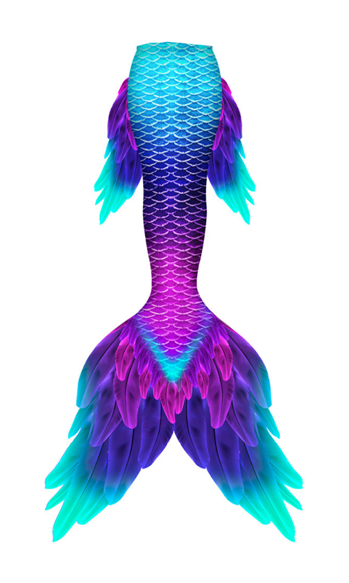 Purple Macaw Mermaid Tail