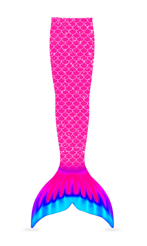 Pink Coral Rainbow Mermaid Tail