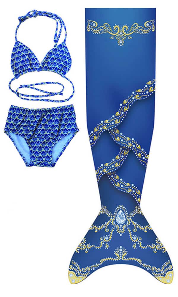 Cerulean Blue Swimmable Mermaid Tail