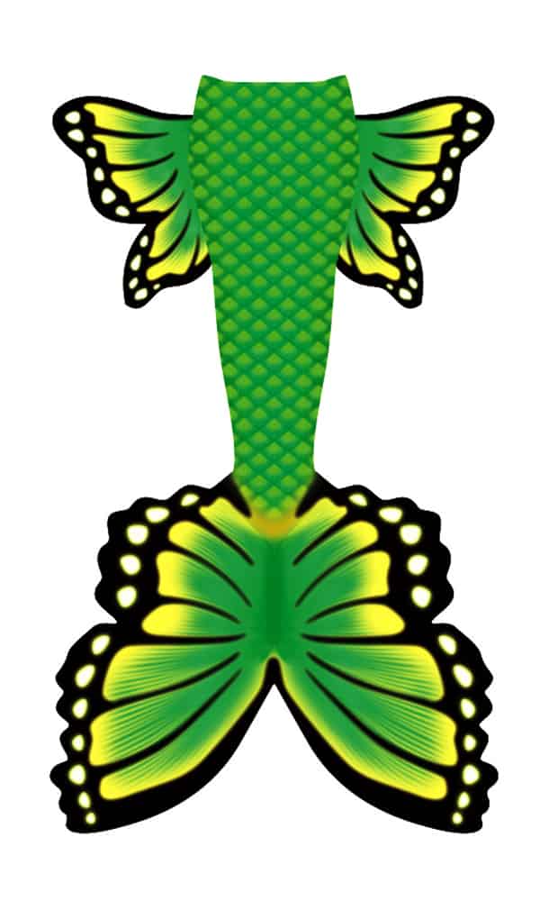 Green Butterfly Mermaid Tail with Monofin