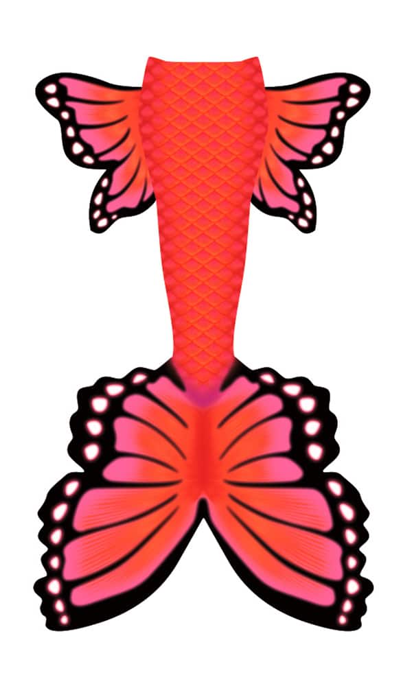 Orange Butterfly Mermaid Tail