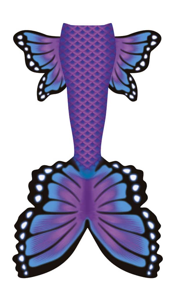 Purple Butterfly Mermaid Tail