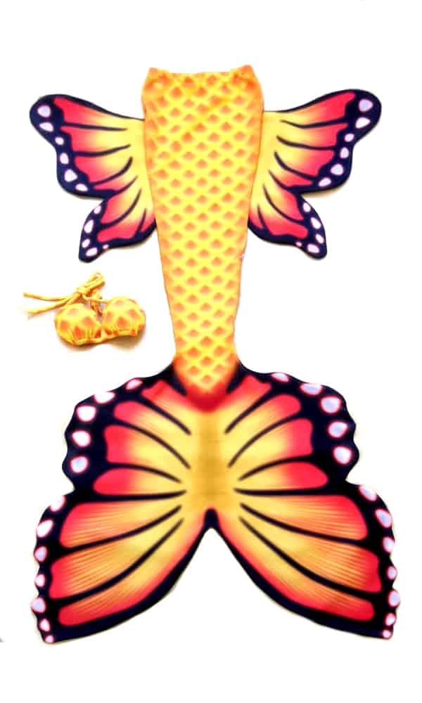 Yellow Butterfly Mermaid Tail